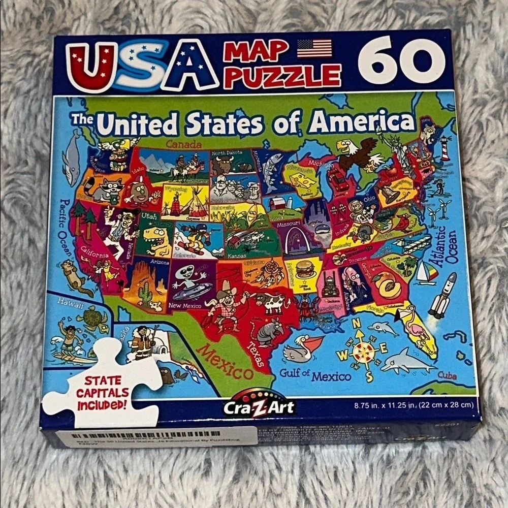 Cra-Z-Art USA Map Puzzle 60 Piece United States Geography Educational Jigsaw